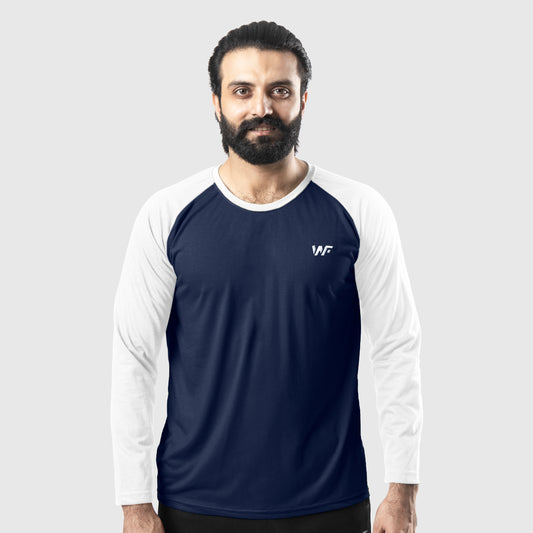 White & Blue Raglan