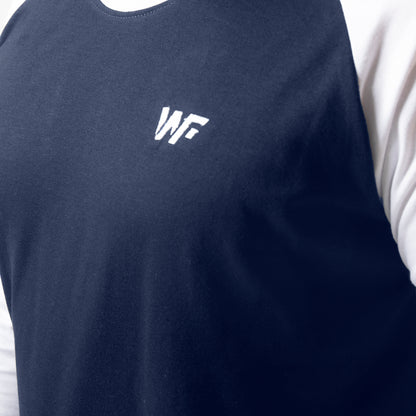 White & Blue Raglan