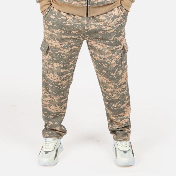 Winter Camo Fleece Cargo Trousers