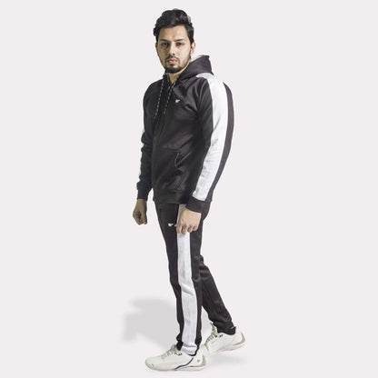 Black Tracksuit with White Panels