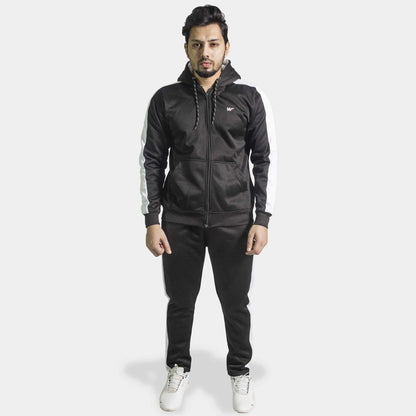 Black Tracksuit with White Panels