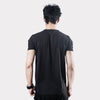 Black Cotton T-Shirt with Shoulder Reflectors