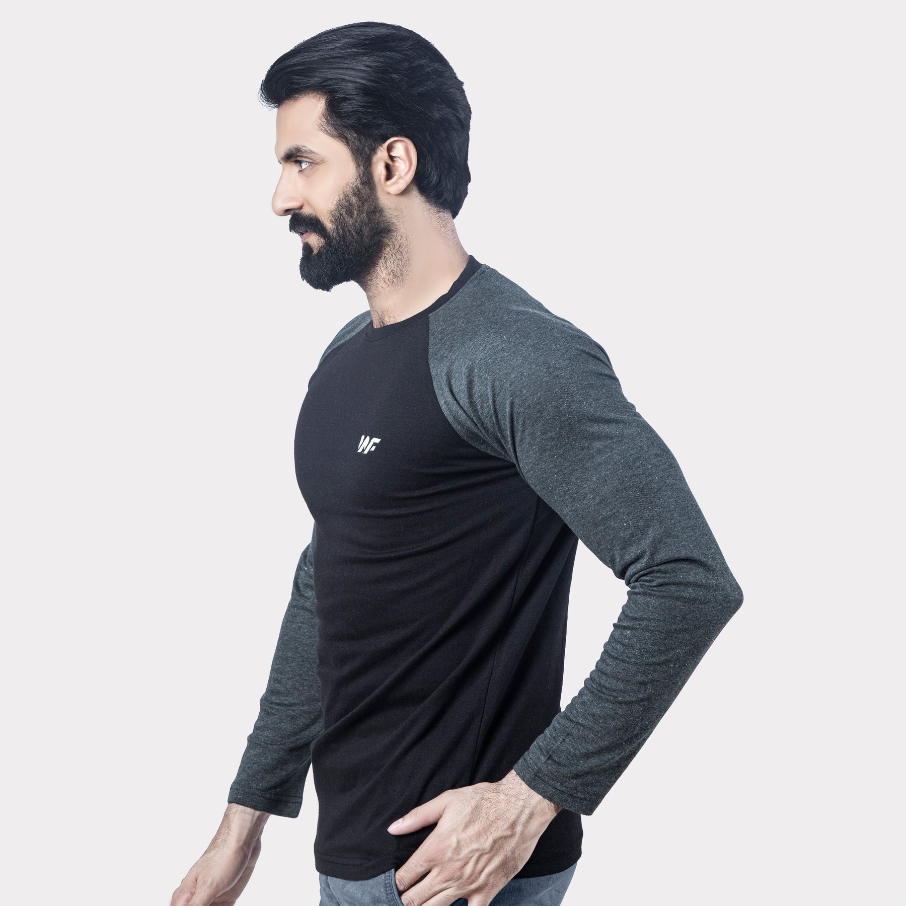 Gray Raglan Essential Black Gray Raglan | Trendy & Comfortable – Wear To Fit
