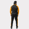 Mustard and Black Tracksuit With Three White Stripes