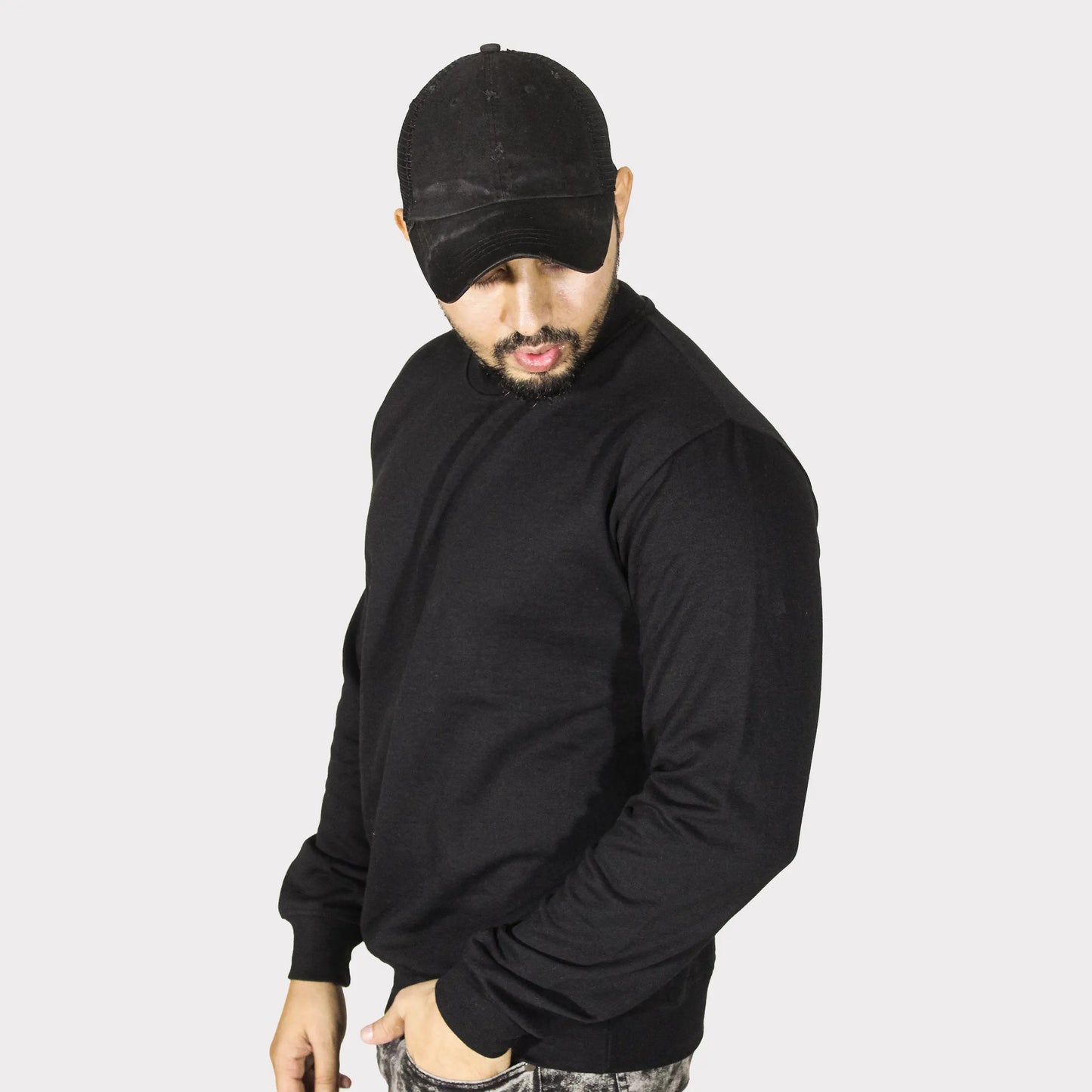 Unisex Black Fleece Sweatshirt