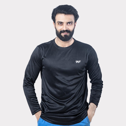 Black Quick Dry Full Sleeves T-Shirt