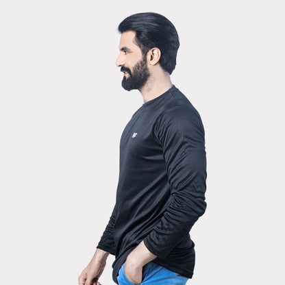 Black Quick Dry Full Sleeves T-Shirt