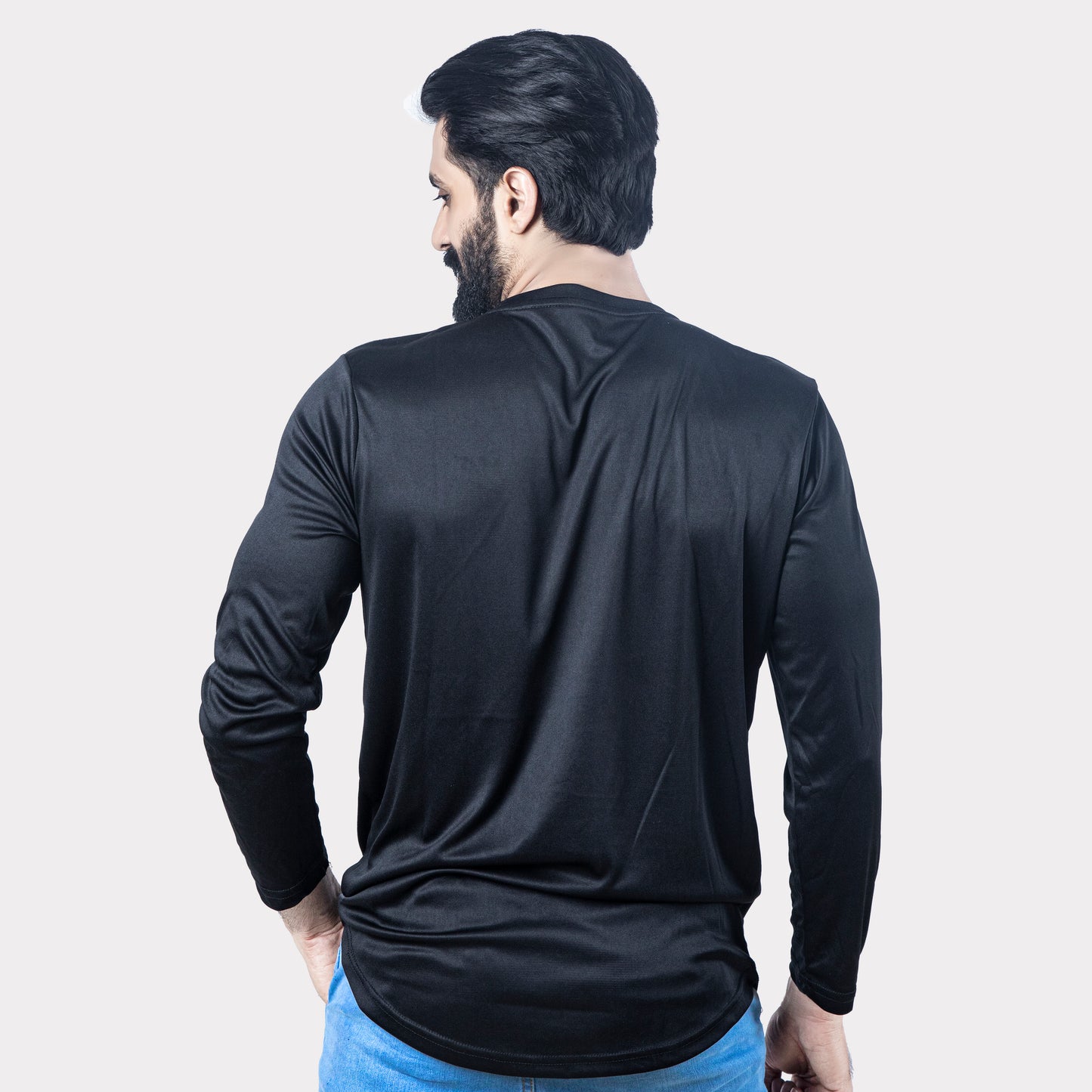 Black Quick Dry Full Sleeves T-Shirt