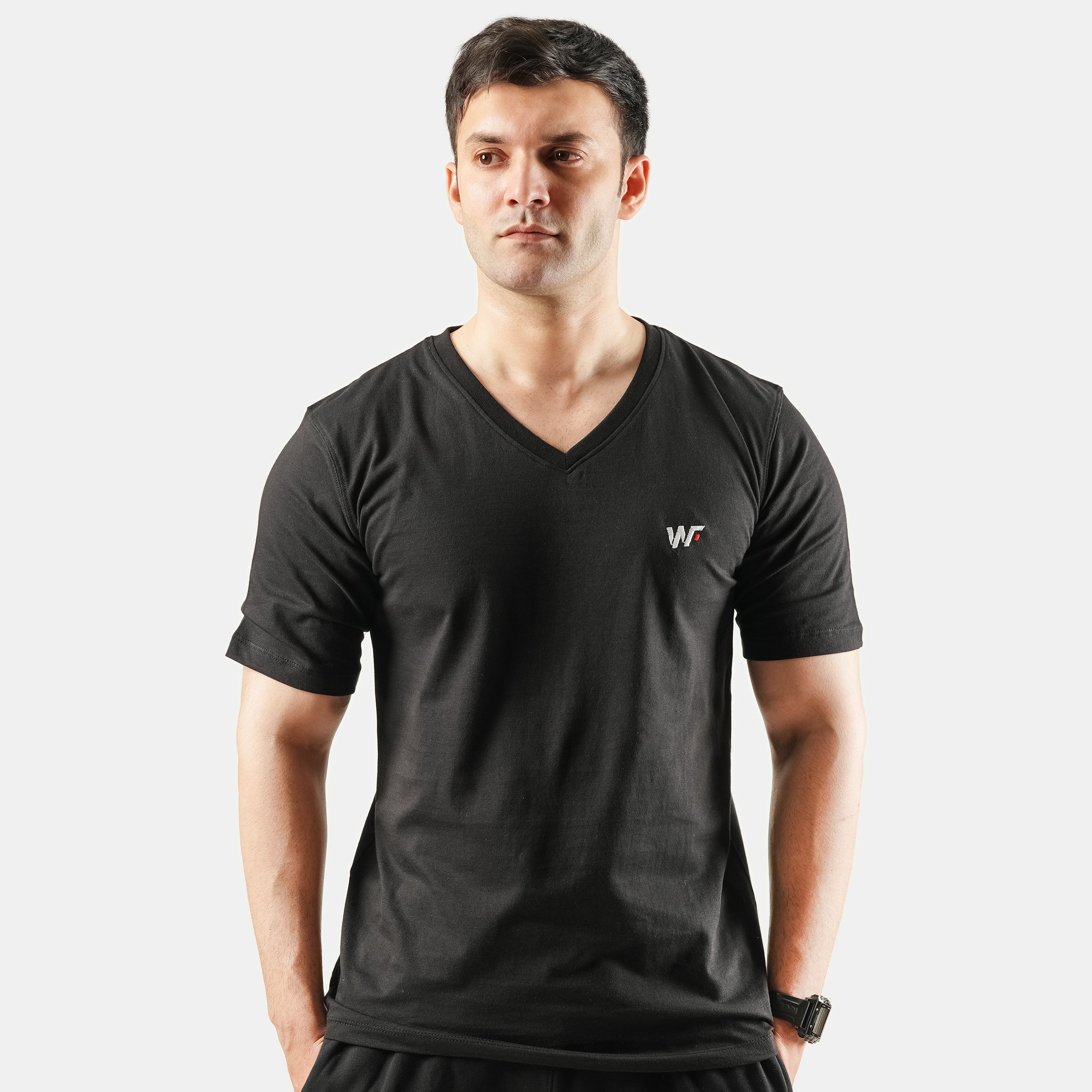 Plain Black V-Neck Tshirt – Wear To Fit