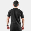 Black Cotton T-Shirt with Three Arm Stripes