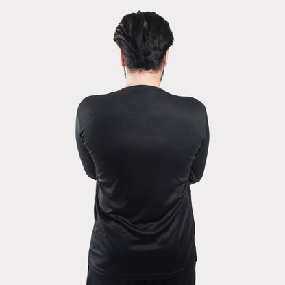 Wear To Fit Black Quick Dry Full Sleeves T-Shirt