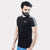 Black Cotton Tshirt With Shoulder Stripes