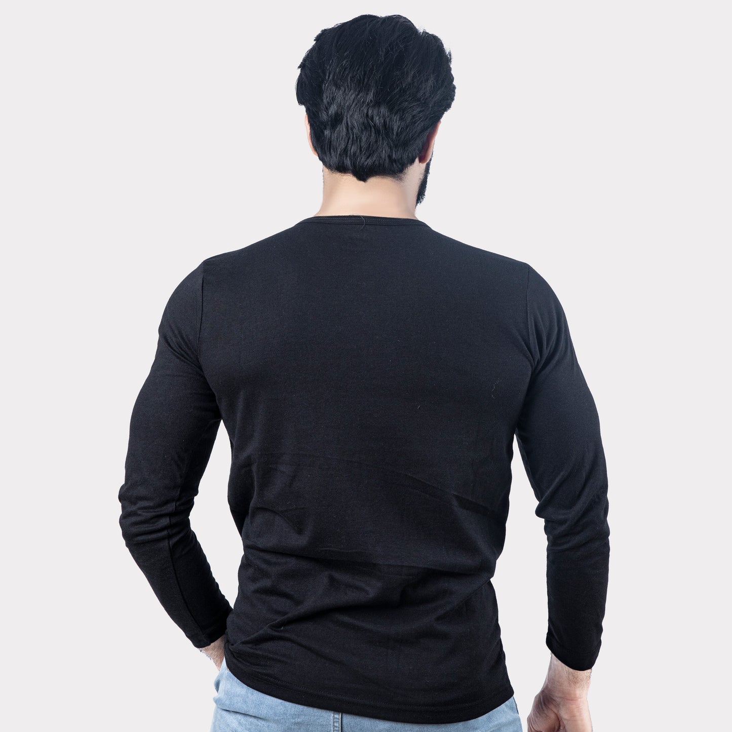 Plain Black Henley