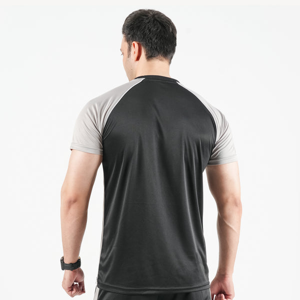 Black Tshirt with Silver Panel