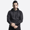 Unisex Round Neck Solid Black Hoodie