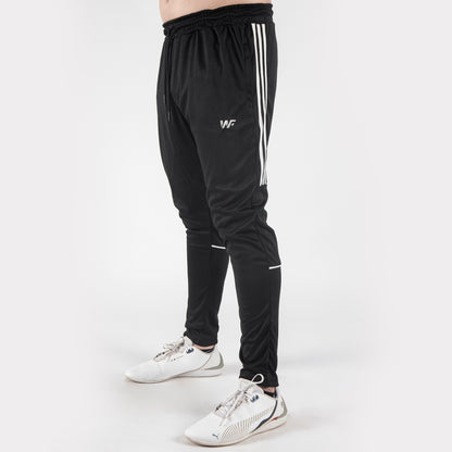 Black Three Stripes Hawk Series Bottoms With Piping