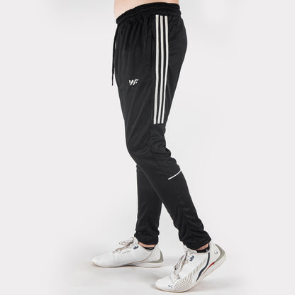 Black Three Stripes Hawk Series Bottoms With Piping