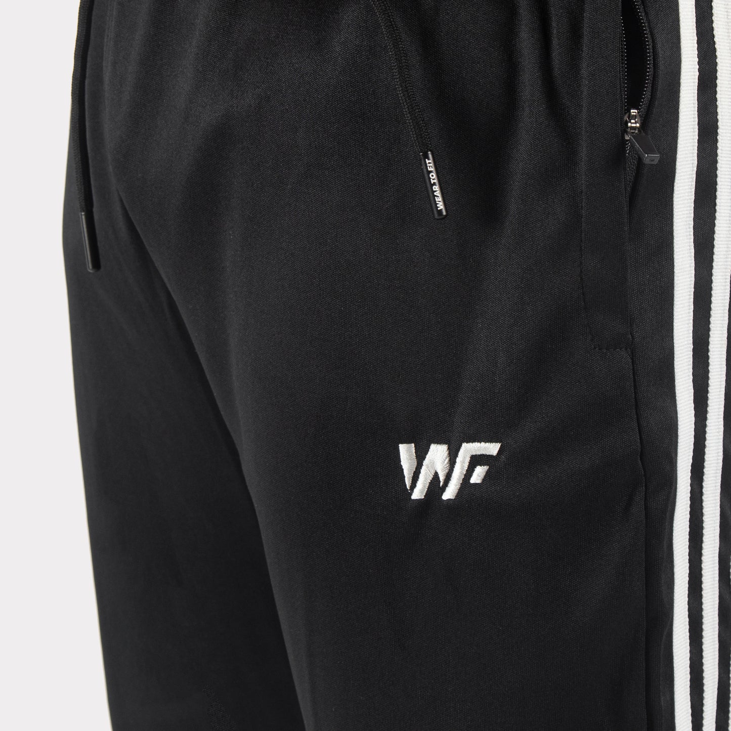 Black Three Stripes Hawk Series Bottoms With Piping