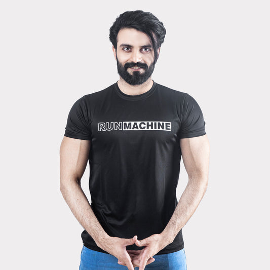 Run Machine Black Quick Dry T-Shirt