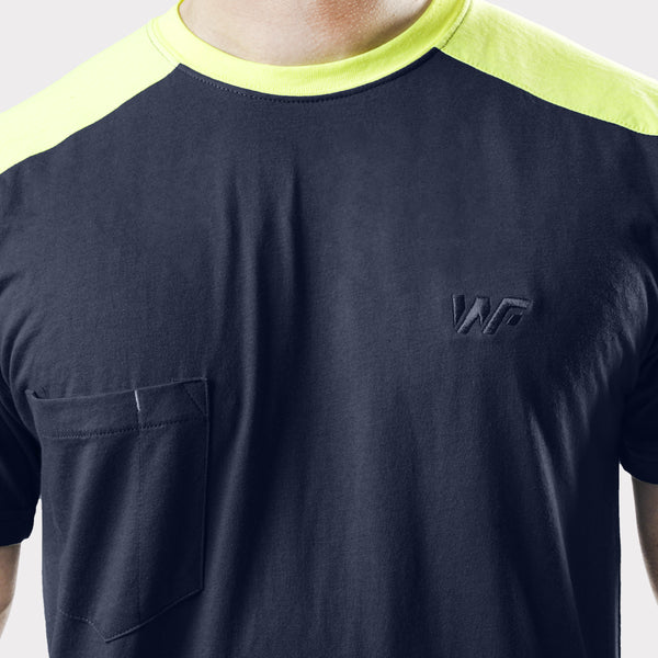 Navy T-Shirt with Parrot Shoulder panel