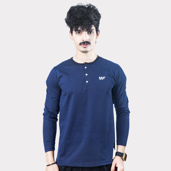 Plain Navy Blue Henley