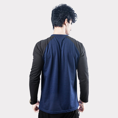 Navy Blue & Black Raglan