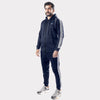 Navy Blue Tracksuit With Three White Stripes