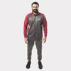 Charco and Maroon Tracksuit With Three White Stripes