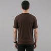 Dark Brown Ribbed Crew Neck T shirt
