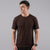 Dark Brown Ribbed Crew Neck T shirt