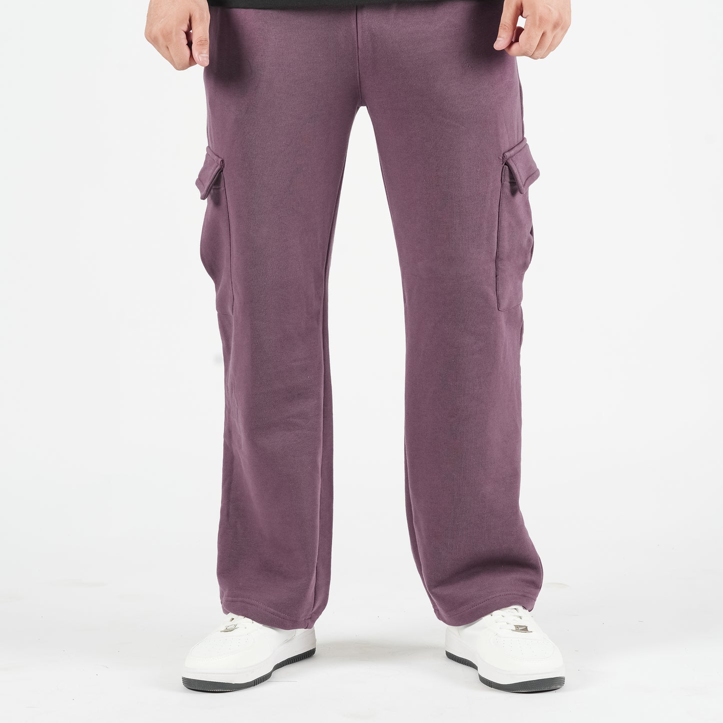 Mauve Pink Wide Leg Cargo Trousers