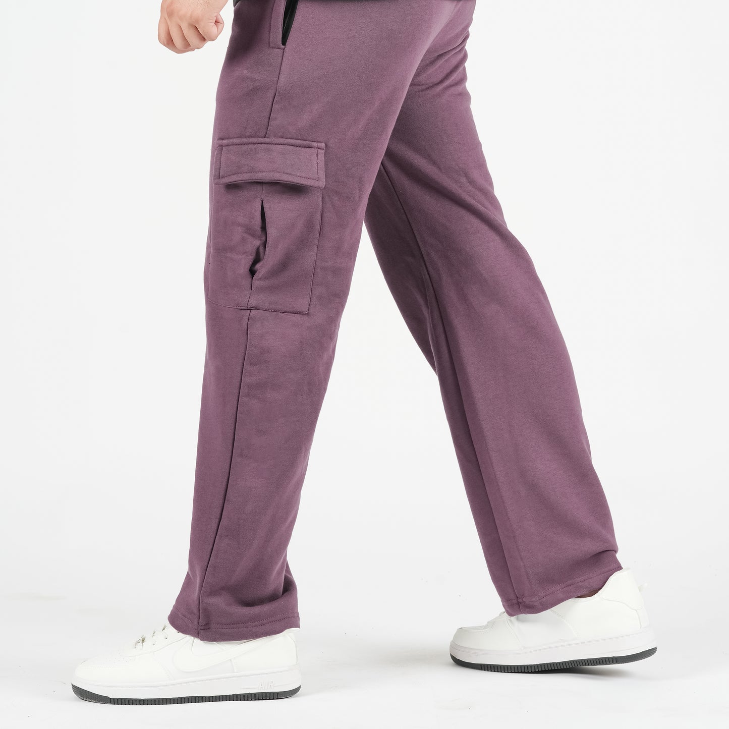 Mauve Pink Wide Leg Cargo Trousers