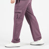 Mauve Pink Winter Wide Leg Cargo Trousers