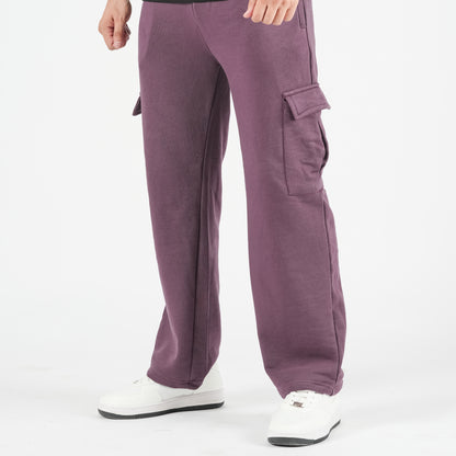 Mauve Pink Wide Leg Cargo Trousers