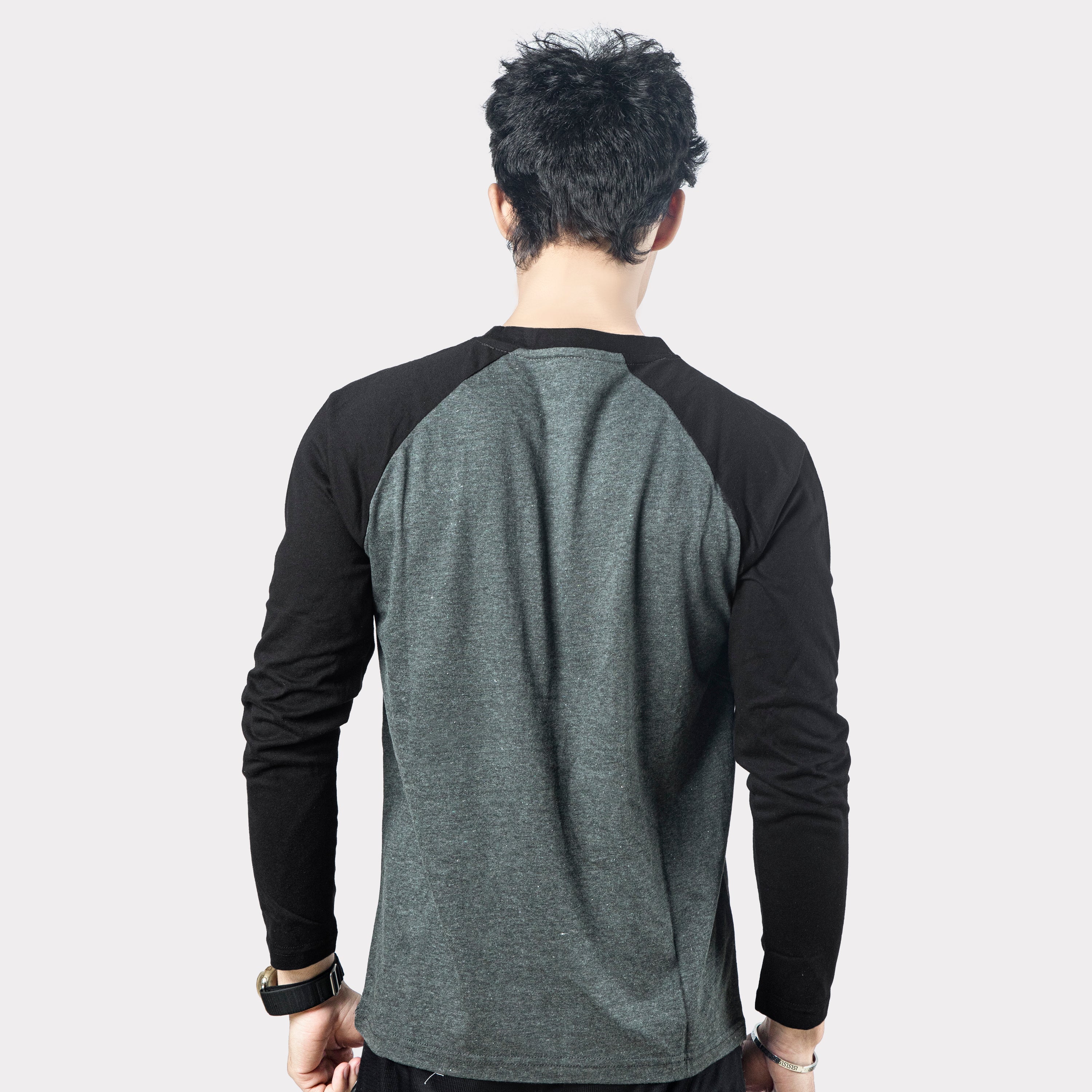 Oht Raglan Gray Gray Melange & Black Raglan Shirt – Wear To Fit