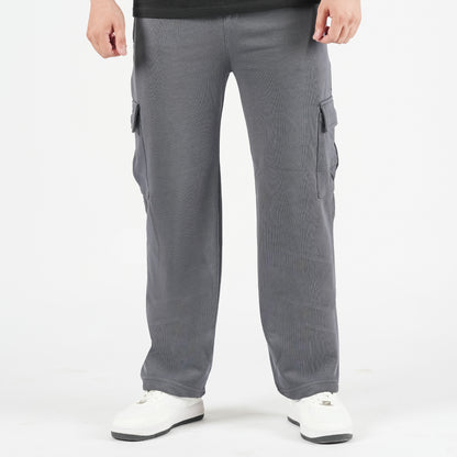 Smokey Grey Wide Leg Cargo Trousers