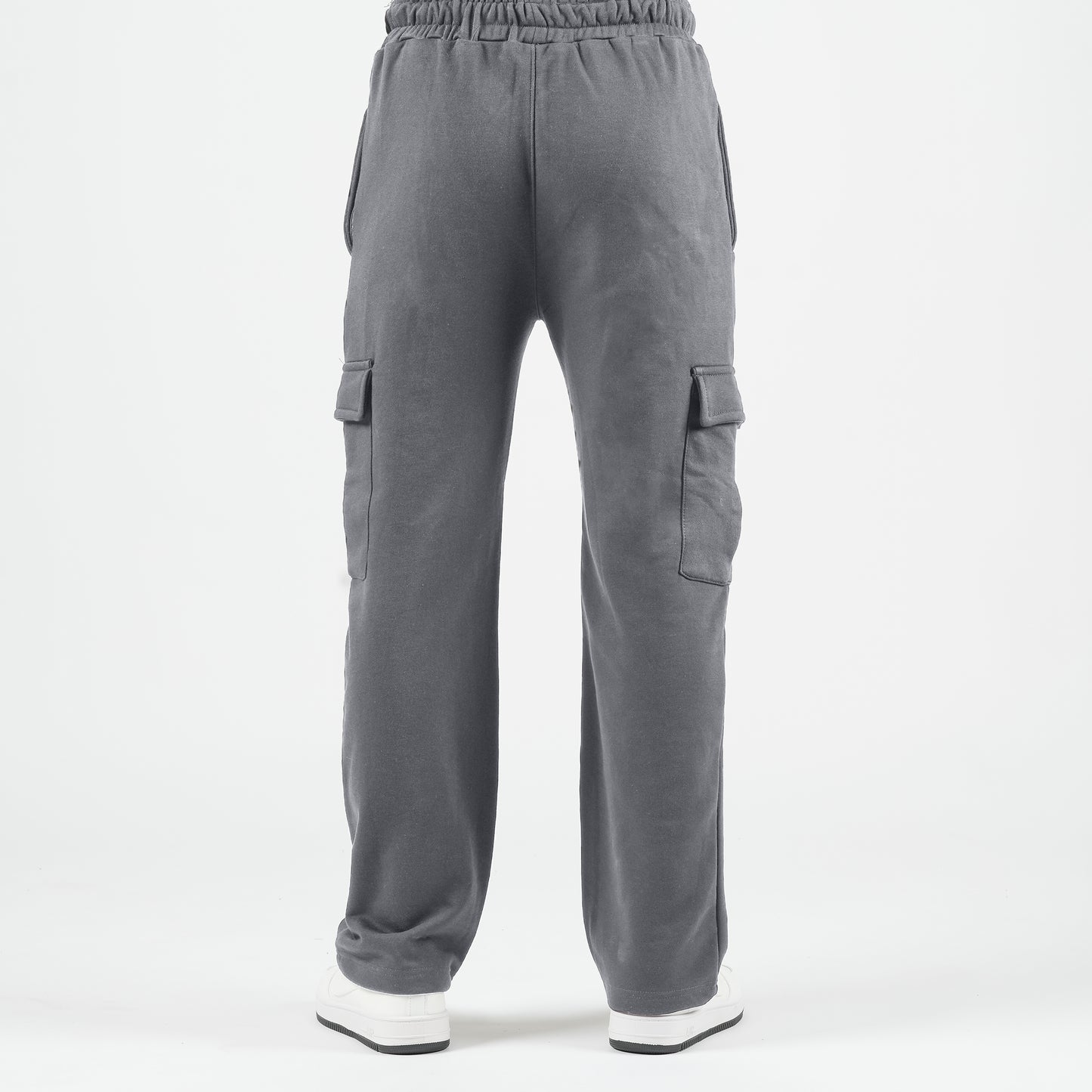 Smokey Grey Wide Leg Cargo Trousers