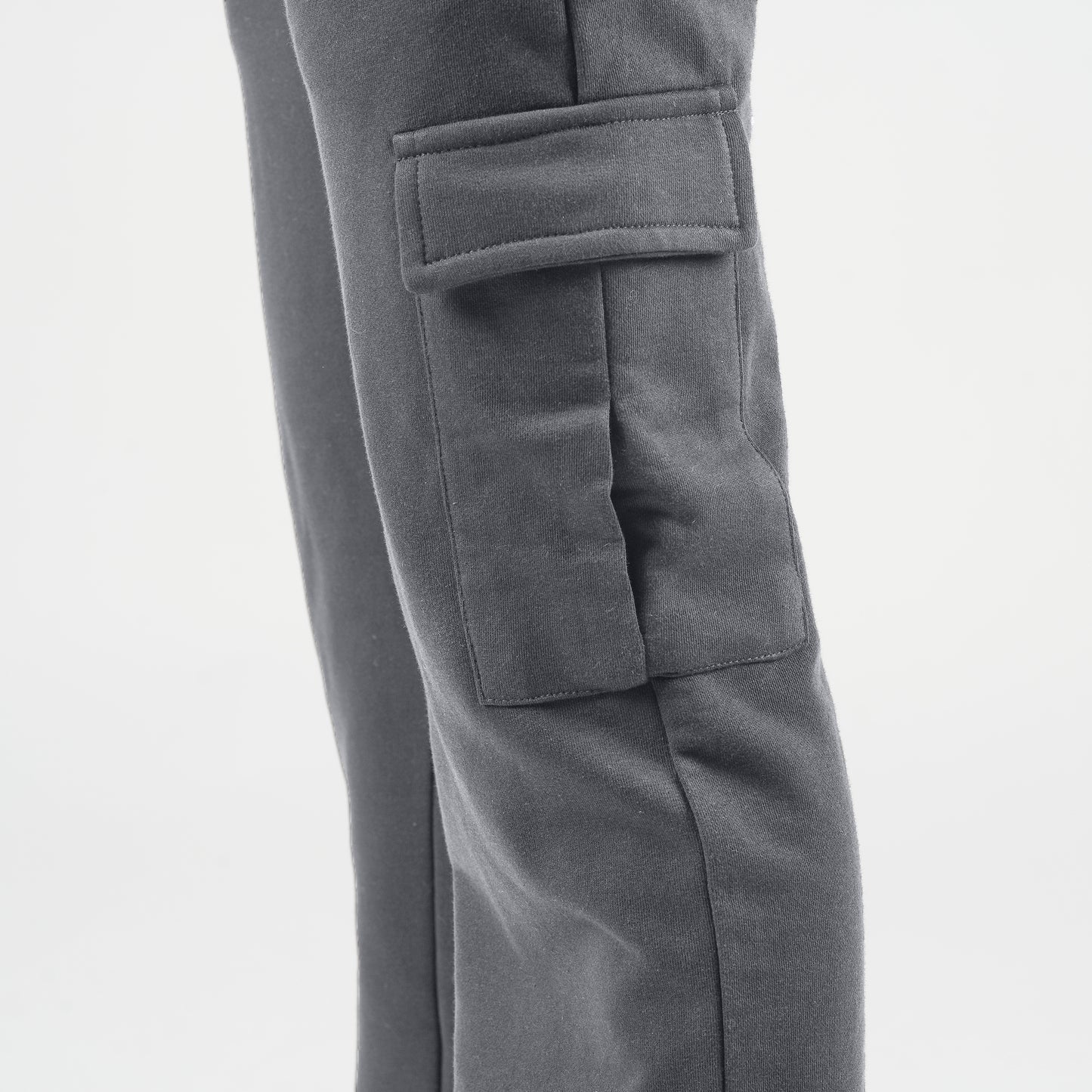 Smokey Grey Wide Leg Cargo Trousers