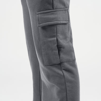 Smokey Grey Wide Leg Cargo Trousers
