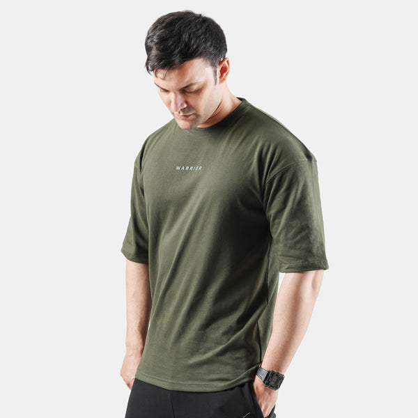 Warrior Olive Green Drop Shoulder