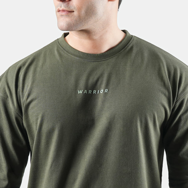 Warrior Olive Green Drop Shoulder