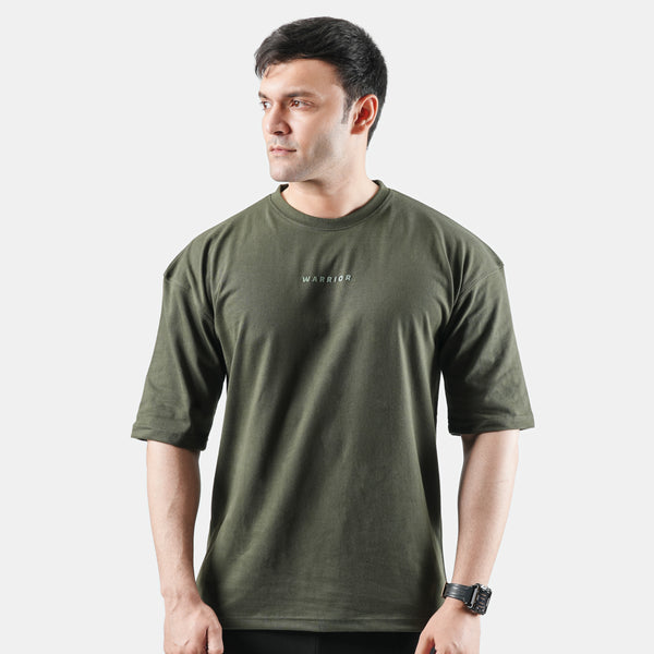 Warrior Olive Green Drop Shoulder