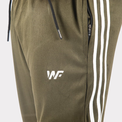 Olive Three Stripes Hawk Series Bottoms With Piping