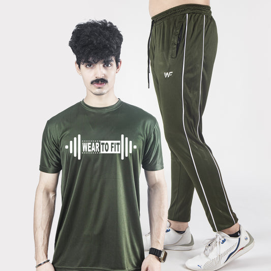 Wear To Fit Dumbbell Dark Green & Dark Green With Double Piping Trouser