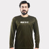 Wear To Fit Olive Green Quick Dry Full Sleeves T-Shirt