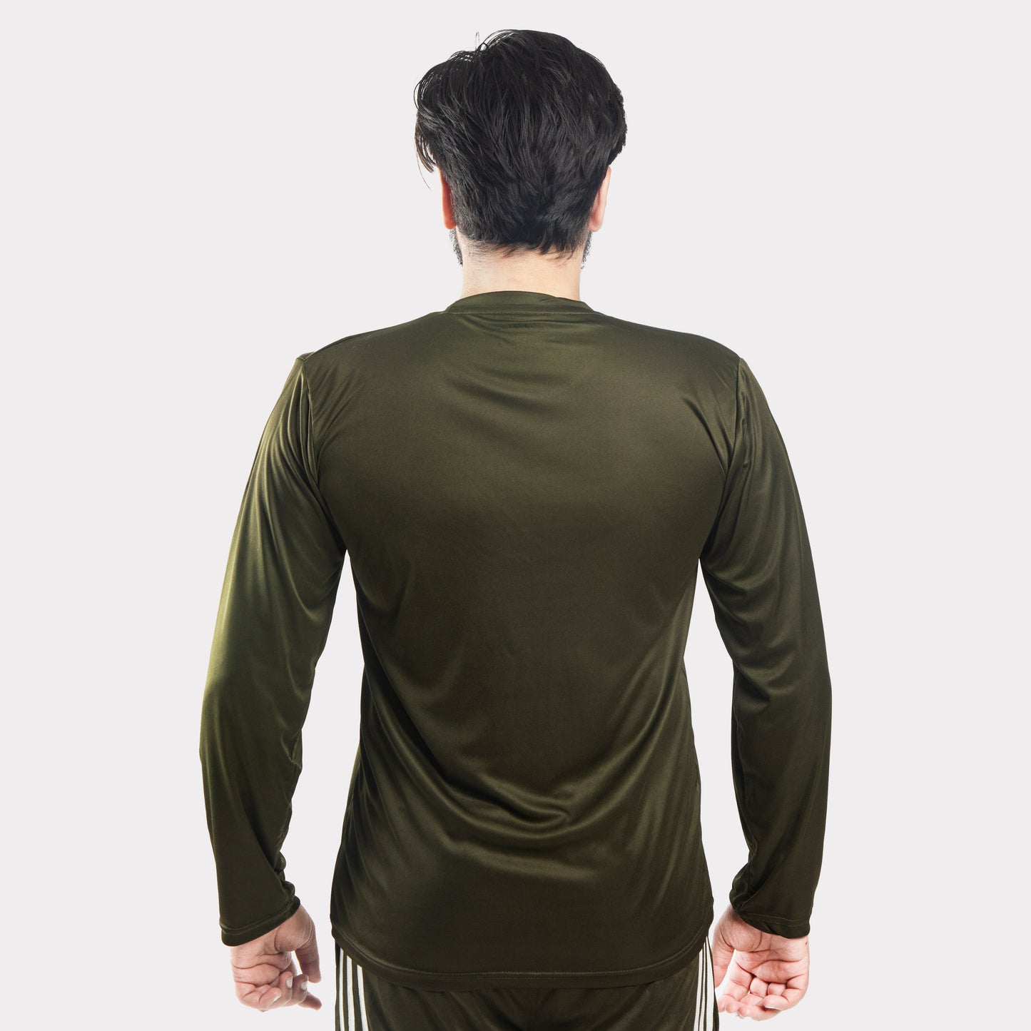 Wear To Fit Olive Green Quick Dry Full Sleeves T-Shirt