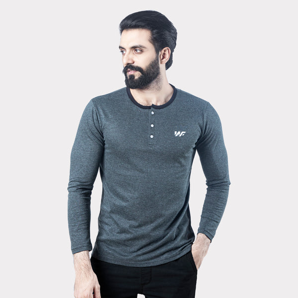 Plain charcoal Henley
