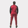 Maroon and Black Tracksuit With Three White Stripes