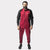 Maroon and Black Tracksuit With Three White Stripes