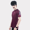 Maroon Quick Dry T-Shirt with Shoulder reflectors